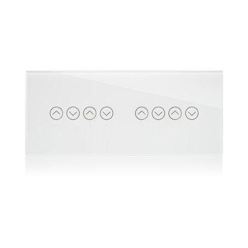 מתג חכם ל-4 תריסים טאץ' זכוכית לבנה 6 מודול WIFI