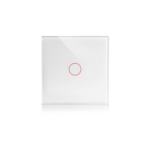 מתג חכם לתאורה לחצן אחד טאץ' זכוכית לבנה WIFI 60mm