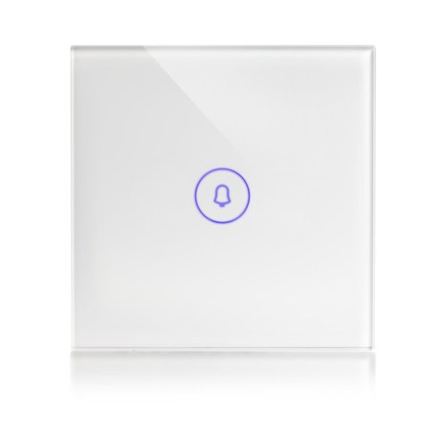 מתג חכם פעמון טאץ' זכוכית לבנה WIFI 60mm 