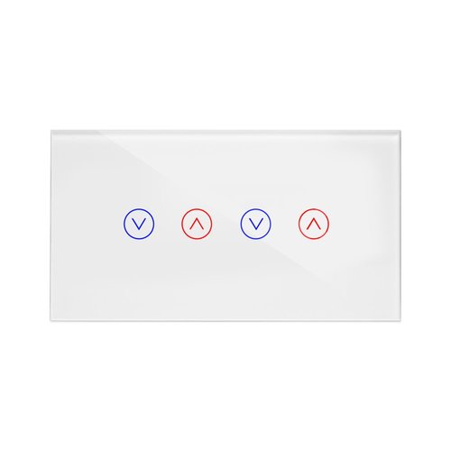 מתג חכם לתריס כפול טאץ זכוכית לבנה 4 מודול WIFI