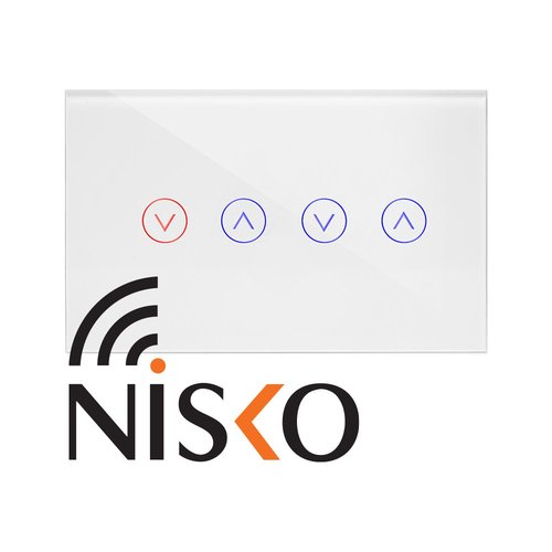 מתג טאץ חכם לתריס כפול זכוכית לבנה 3 מודול WIFI