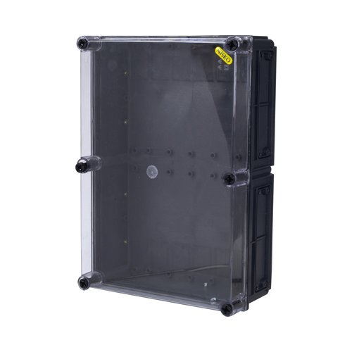 קופסת CI46 עם בסיס שחור ומכסה שקוף 500X350X150