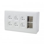  HOME   OFFICE על הטיח 8 מודול  6 שקעים ומתאם גוויס