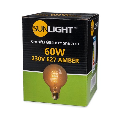 נורת פחם גלוב מיני G95 E27 60W 240V3