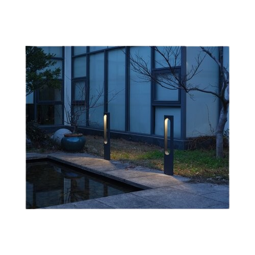 עמוד תאורה בולרד אפור IP65 OPEN 12W, אור חם 900mm